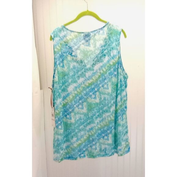NWT Ruby Rd. Blue & green, tank top. Size 2X - Picture 2 of 8